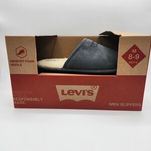 Levi's Milton‎ 2 Men's Charcoal Memory Foam Scuff Slippers Medium Size 8-9